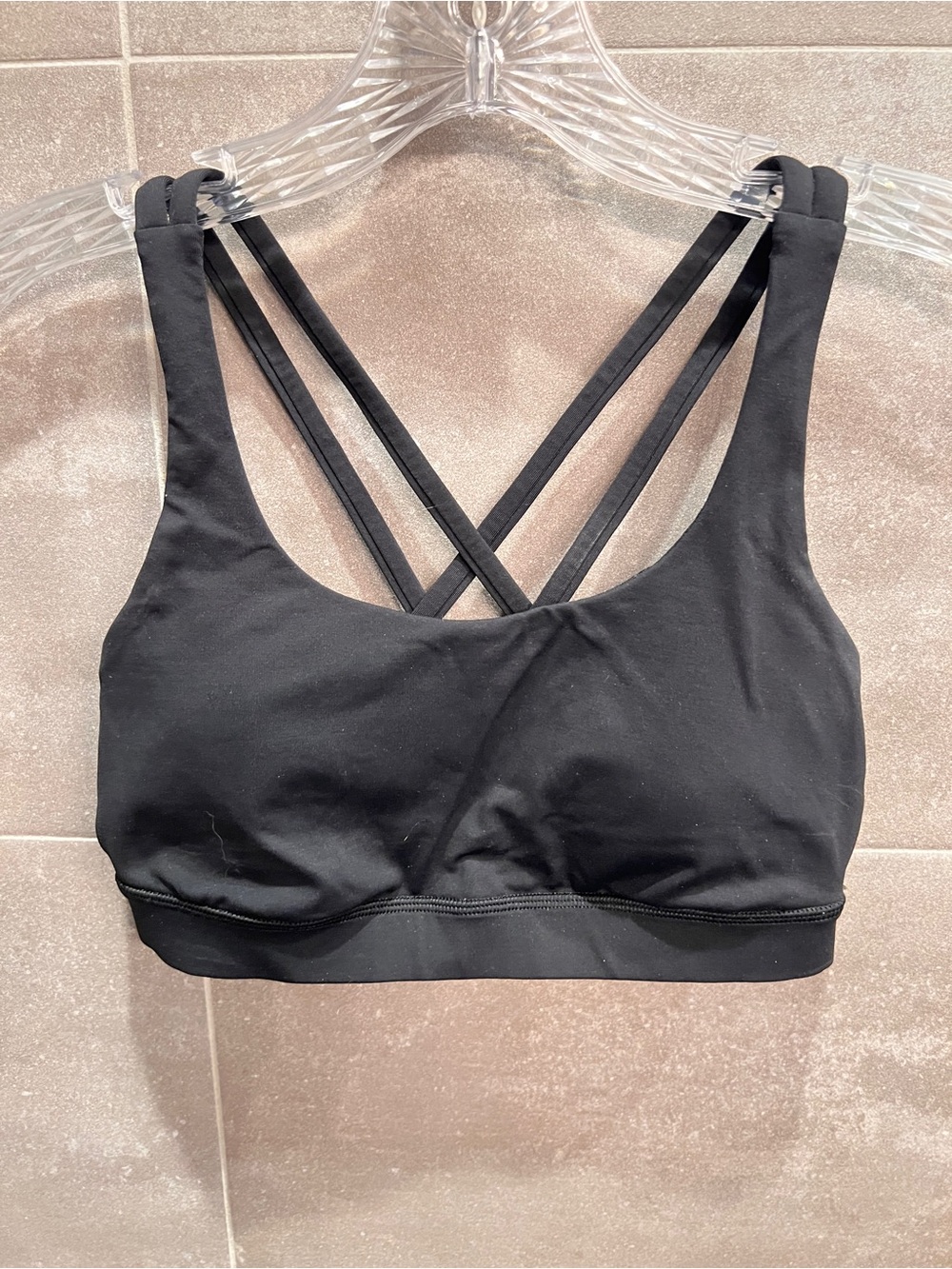 Black Strappy Sports Bra